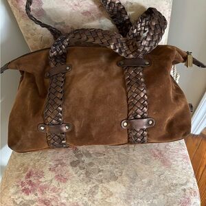 Donald J. Pliner Brown Suede Shoulder Bag